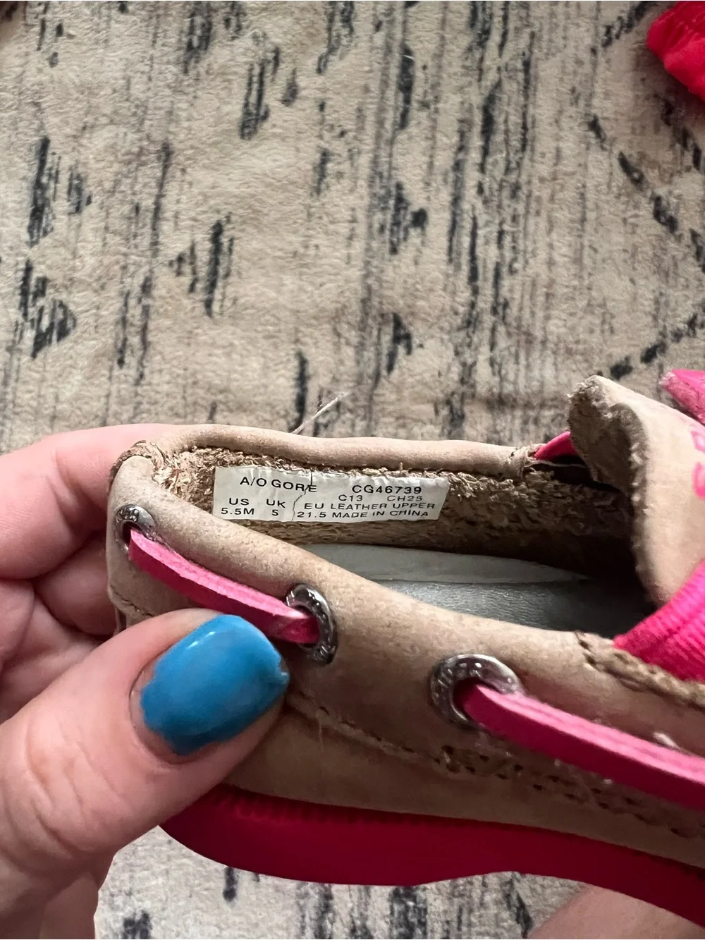 Sperry Kids  infant girl size 5.5 Tan and Pink Moccasin Boat Shoes